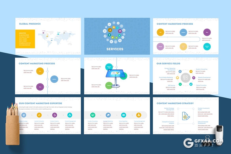 80页蓝色互联网营销推广商务工作计划总结keynote模板 - 顶尖PPT