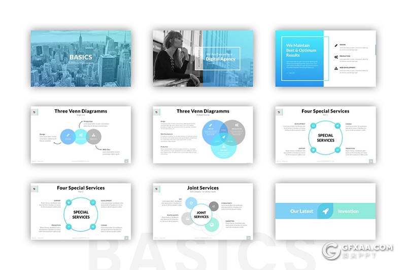 180页蓝色国外简约线条商务工作计划总结企业介绍2020年终汇报keynote模板 - 顶尖PPT