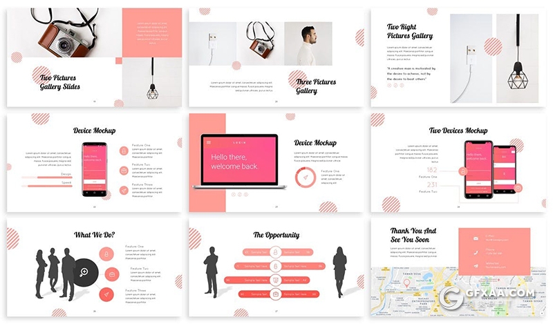 30页创意版式图形设计小清新文艺风格PPT模板3种主题配色 - 顶尖PPT