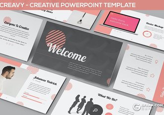 30页创意版式图形设计小清新文艺风格PPT模板3种主题配色 - 顶尖PPT