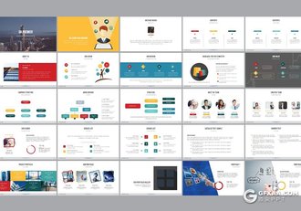 100页彩色2021新年计划工作总结国外创意数据信息图形PPT模板 - 顶尖PPT