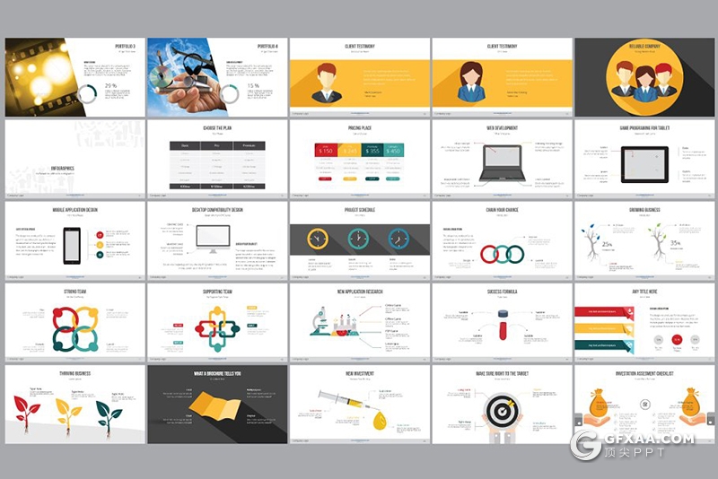 100页彩色2021新年计划工作总结国外创意数据信息图形PPT模板 - 顶尖PPT