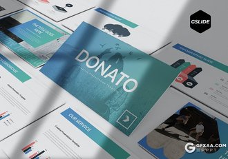 30页蓝绿渐变企业工作计划总结多用途Google slides模板5种主题配色 - 顶尖PPT