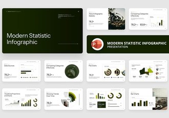 商务场景数据统计可视化信息图形PPT模板 - 顶尖PPT