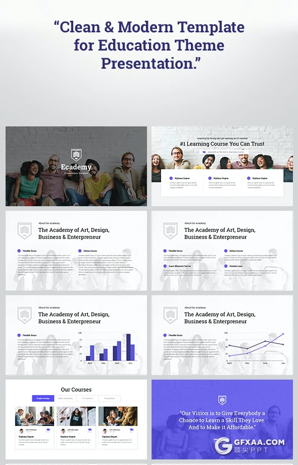 38页蓝色扁平化大学教育培训机构工作计划总结PPT模板 - 顶尖PPT