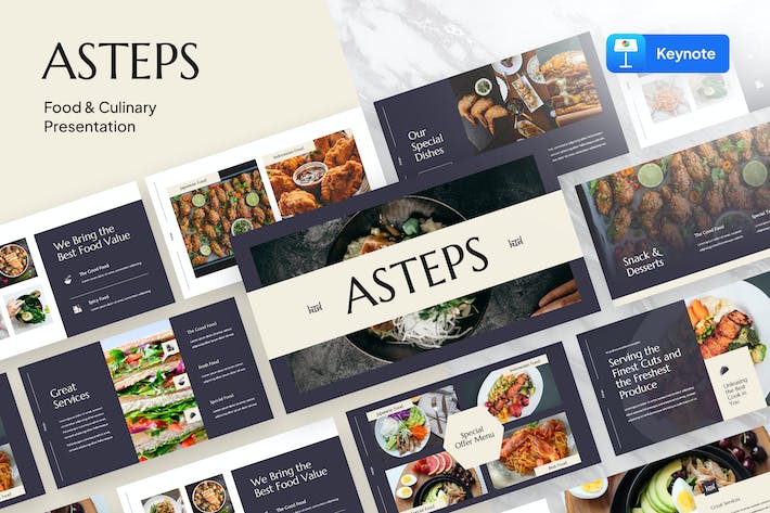 美食餐饮品牌推介讲述Keynote模板 - 顶尖PPT