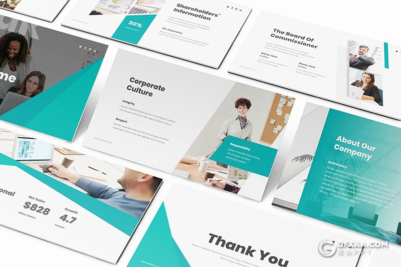 30页国外扁平化企业宣传内部会议工作计划总结PPT模板 - 顶尖PPT