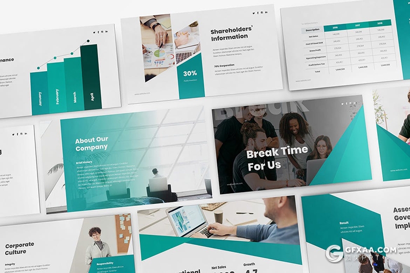 30页国外扁平化企业宣传内部会议工作计划总结PPT模板 - 顶尖PPT