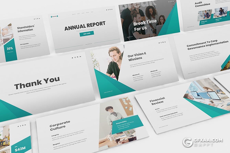 30页国外扁平化企业宣传内部会议工作计划总结PPT模板 - 顶尖PPT