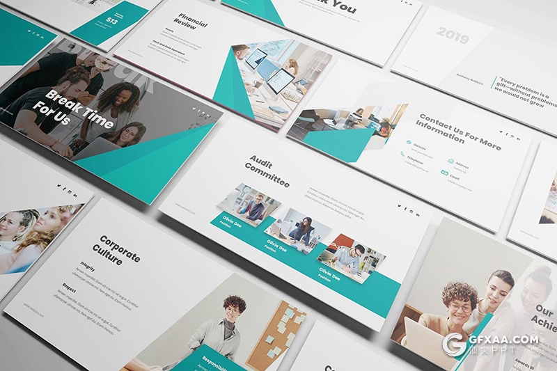 30页国外扁平化企业宣传内部会议工作计划总结PPT模板 - 顶尖PPT