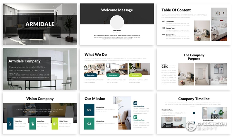 30页商务风格企业办公环境宣传介绍工作计划总结PPT模板5种主题配色 - 顶尖PPT