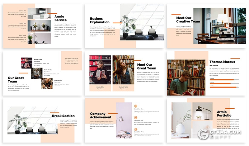 30页简约文艺小清新风格PPT模板5种主题配色 - 顶尖PPT