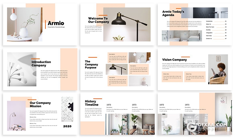 30页简约文艺小清新风格PPT模板5种主题配色 - 顶尖PPT