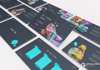 31页创意波浪图形设计国外多用途Google slides模板 - 顶尖PPT