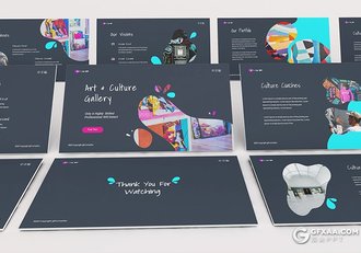 31页创意波浪图形设计国外多用途keynote模板 - 顶尖PPT