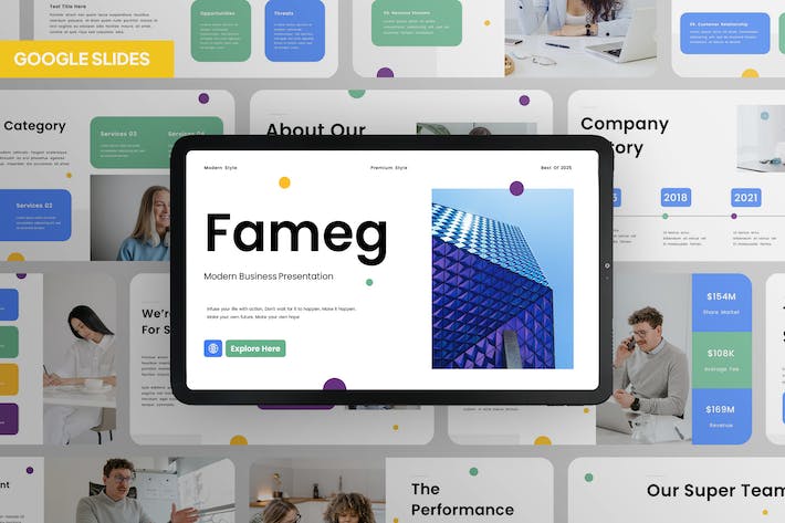 清新商务企业品牌形象展示PPT模板 - 顶尖PPT