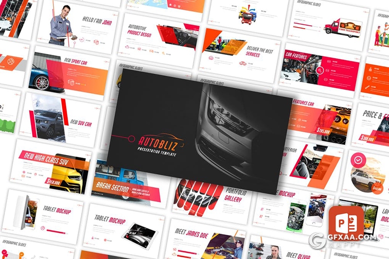 50页汽车品牌介绍汽车展示PPT模板5种主题配色 - 顶尖PPT