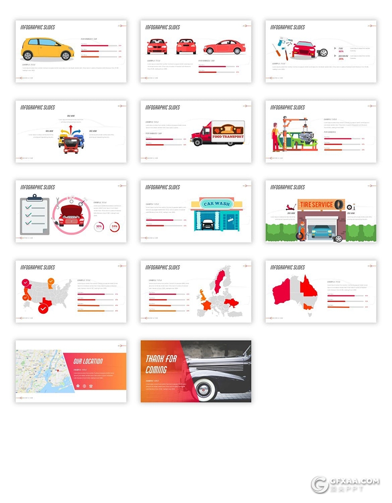 50页汽车品牌介绍汽车展示PPT模板5种主题配色 - 顶尖PPT