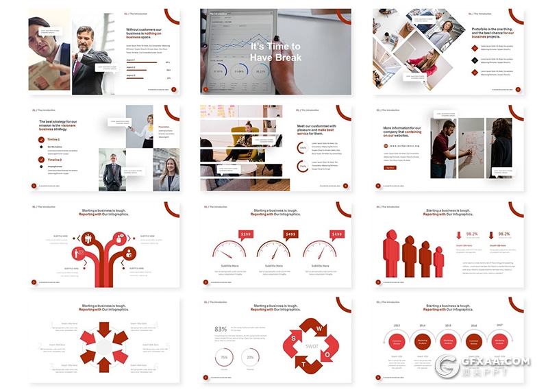 30页国外ppt企业介绍项目会议年终工作汇报keynote模板5种主题配色 - 顶尖PPT