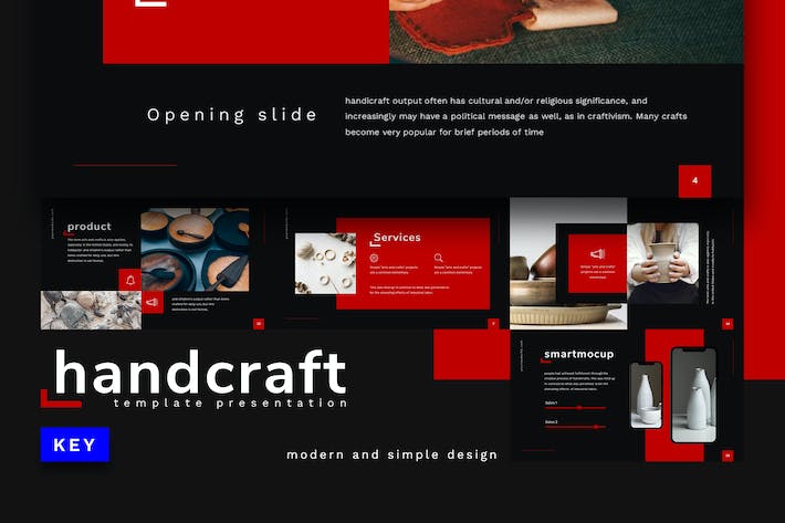 手工艺品创意展示作品Keynote模板 - 顶尖PPT