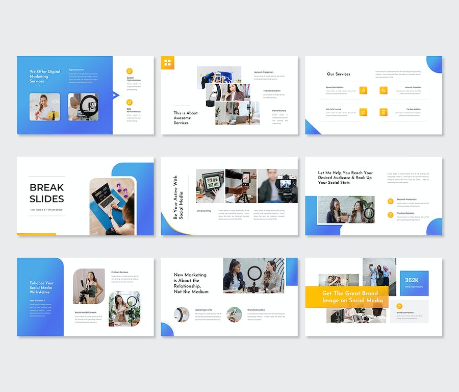 网红营销内容创作品牌推广PPT模板 - 顶尖PPT