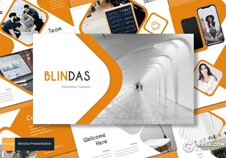 30页创意圆角矩形企业会议工作报告Google slides模板5种主题配色 - 顶尖PPT