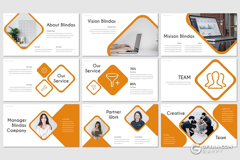 30页创意圆角矩形企业会议工作报告keynote模板5种主题配色 - 顶尖PPT