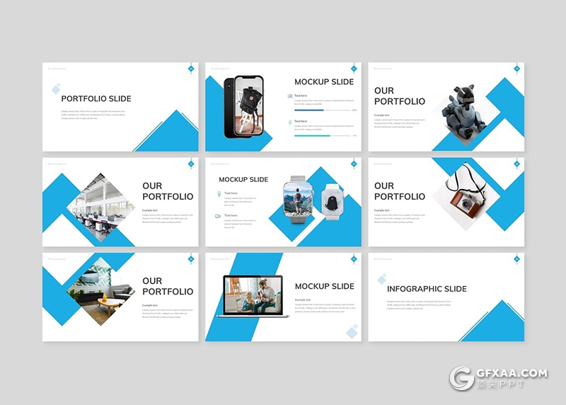 30页扁平化商务风格工作计划总结多用途PPT模板5种主题配色 - 顶尖PPT