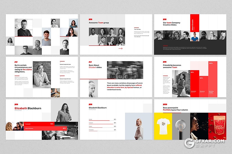 100页极简风格商务团队介绍企业介绍作品展示流行时尚PPT模板 - 顶尖PPT