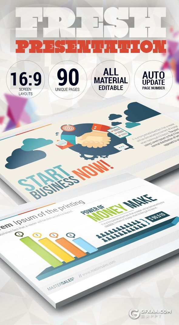 90页国外商务风格彩色商务图形设计企业介绍工作计划总结PPT动画模板 - 顶尖PPT