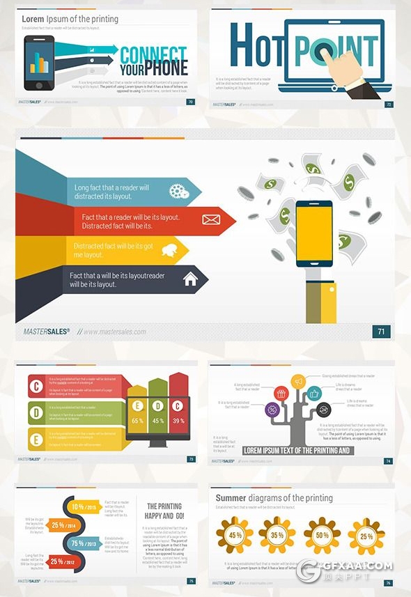 90页国外商务风格彩色商务图形设计企业介绍工作计划总结PPT动画模板 - 顶尖PPT