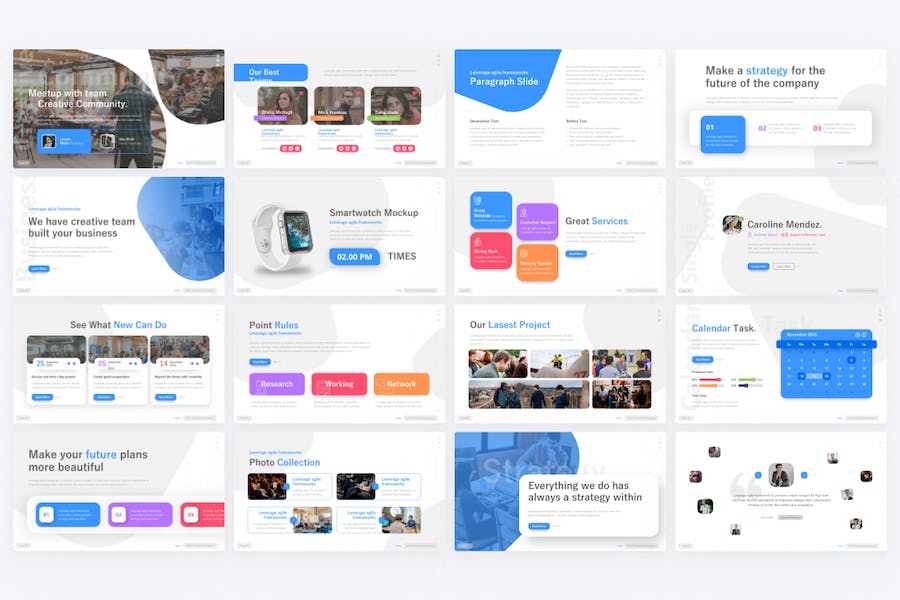 蓝色商业营销策划商业合作企业介绍周年演讲多用途PPT模板 - 顶尖PPT