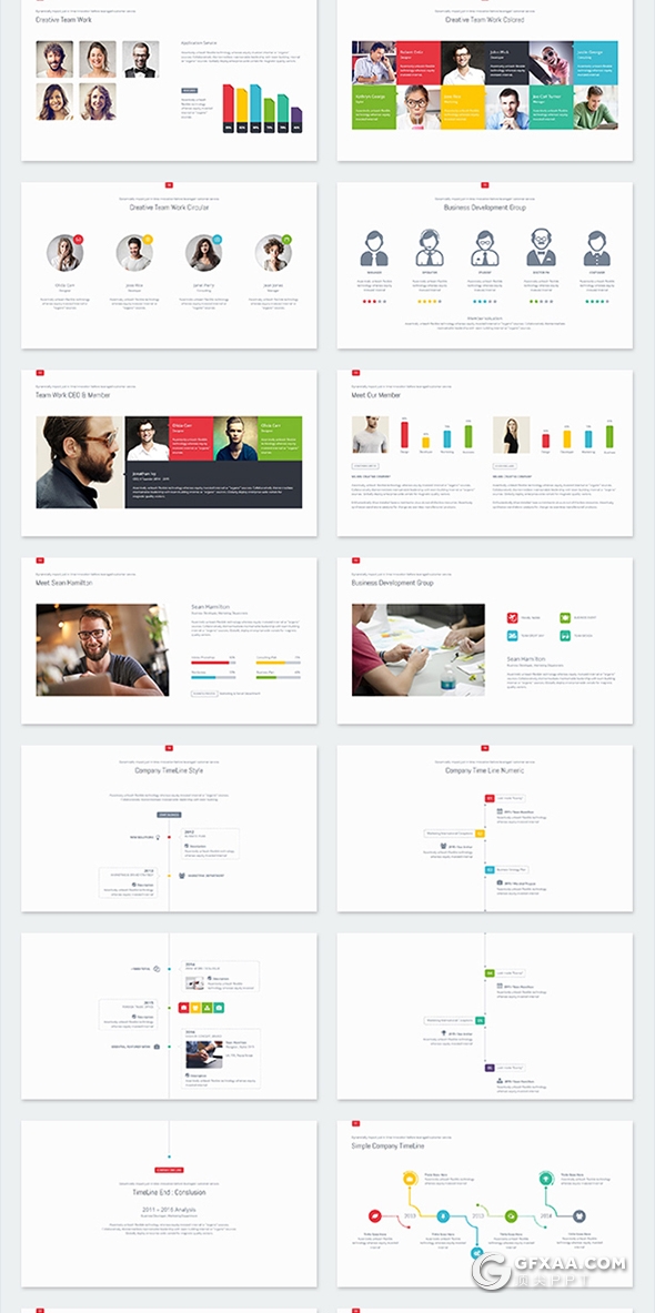 100页国外商务风格企业介绍项目报告年终工作计划PPT模板5种主题配色 - 顶尖PPT