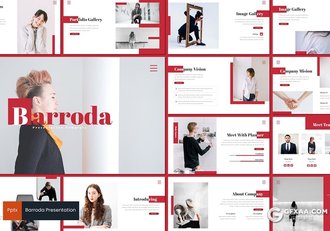 30页扁平化简约时尚模特服装展示摄影展示PPT模板5种主题配色 - 顶尖PPT