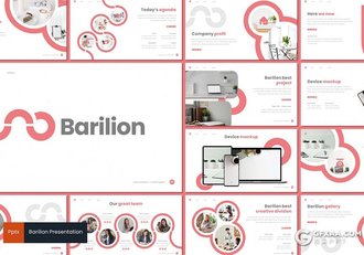 30页创意圆形版式简约风格年终工作汇报新年计划PPT模板5种主题配色 - 顶尖PPT
