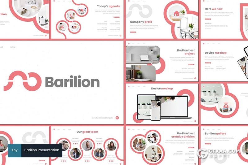 30页创意圆形版式简约风格年终工作汇报新年计划keynote模板5种主题配色 - 顶尖PPT
