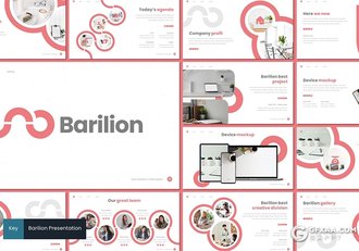 30页创意圆形版式简约风格年终工作汇报新年计划keynote模板5种主题配色 - 顶尖PPT