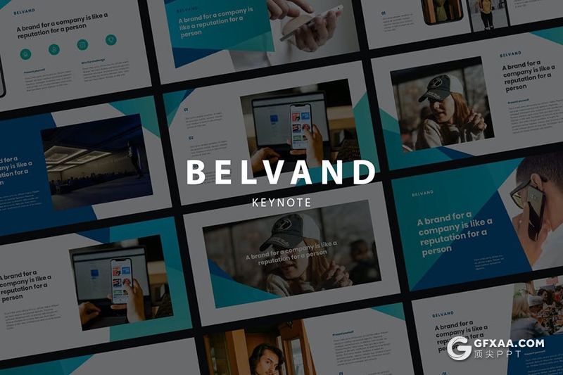 30页创意图形组合设计简约时尚商务多用途keynote模板 - 顶尖PPT