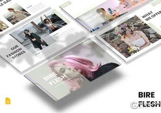 30页时尚模特写真摄影图片展示Google slides模板5种主题配色 - 顶尖PPT