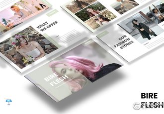 30页时尚模特写真摄影图片展示keynote模板5种主题配色 - 顶尖PPT