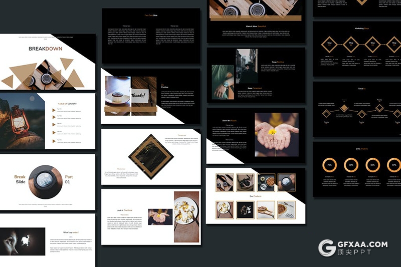 35页扁平化商务工作计划总结多用途PPT模板黑白两种底色 - 顶尖PPT