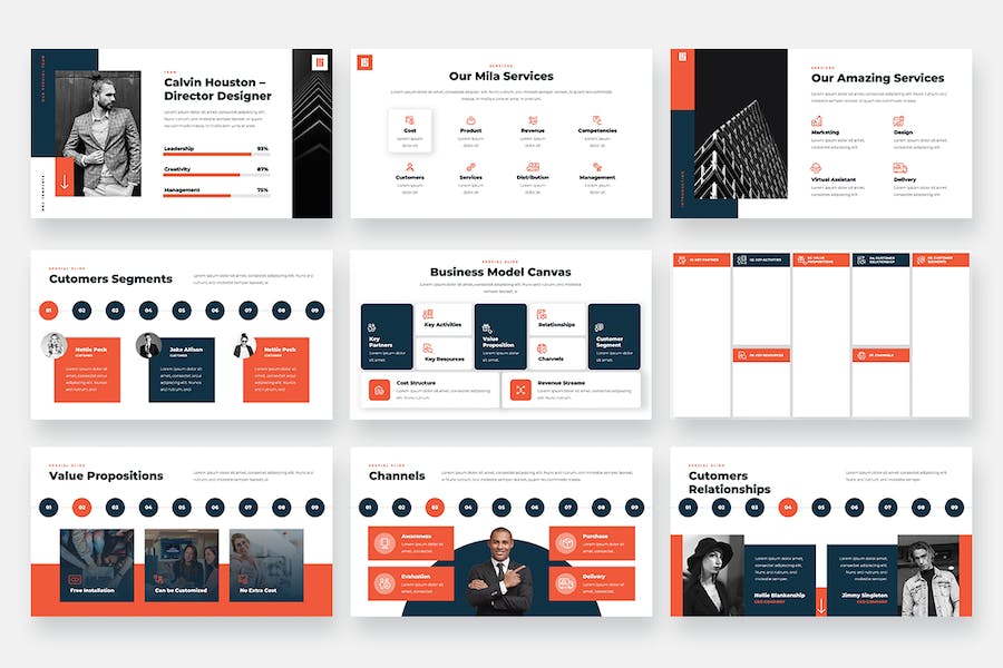 企业战略规划商业模式画布展示PPT模板 - 顶尖PPT