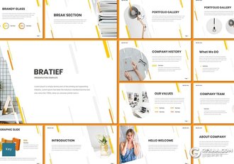 30页5中配色圆角竖条组合设计商务演讲keynote模板 - 顶尖PPT