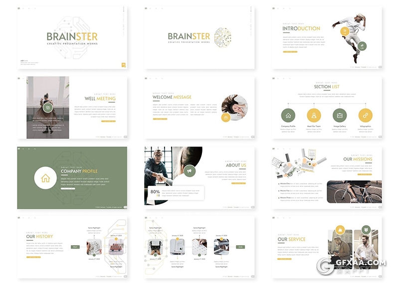 30页国外简约设计风格文艺小清新风格keynote包含5种配色 - 顶尖PPT