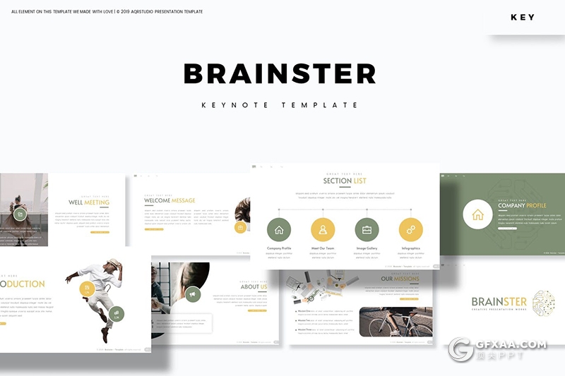 30页国外简约设计风格文艺小清新风格keynote包含5种配色 - 顶尖PPT