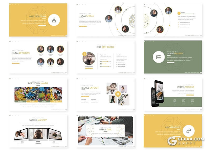 30页国外简约设计风格文艺小清新风格keynote包含5种配色 - 顶尖PPT