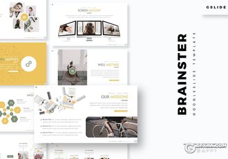 30页国外简约设计风格文艺小清新风格Google slides包含5种配色 - 顶尖PPT