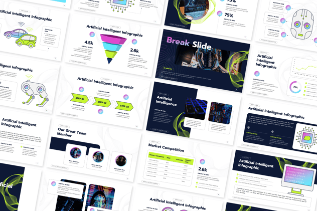 人工智能信息图形PPT模板 - 顶尖PPT
