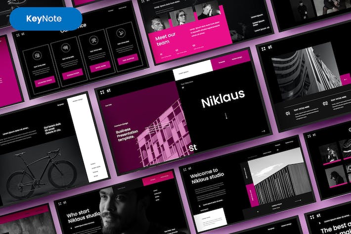 时尚品牌商务营销推广Keynote模板 - 顶尖PPT