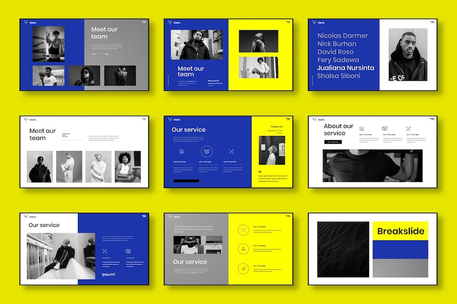 黄蓝色商务项目路演Keynote模板 - 顶尖PPT